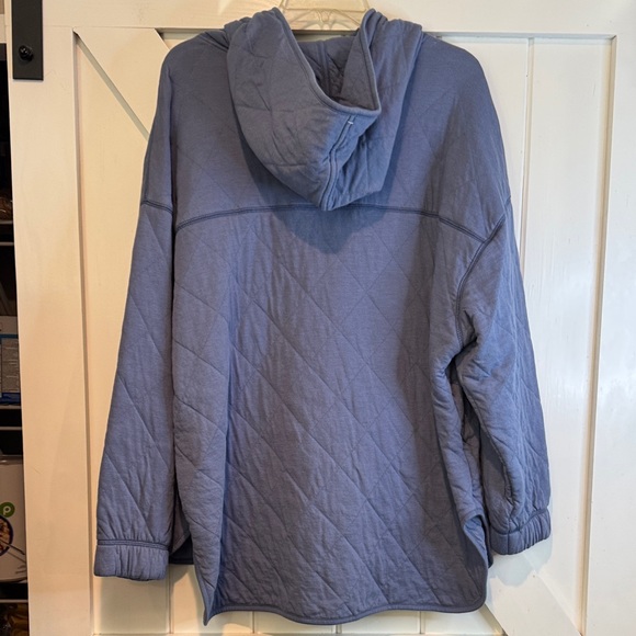 Old Navy Quilted Half-Zip Hoodie in Dusty Blue - Picture 6 of 6